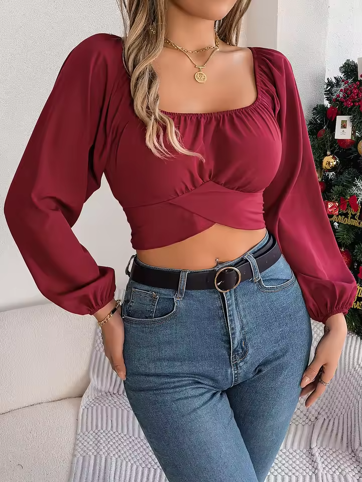 Women's Square Neck Long Sleeve