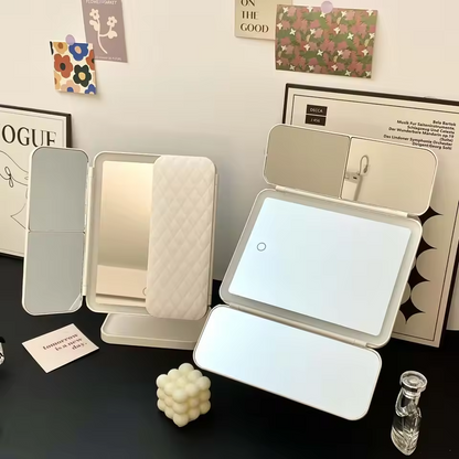 Trifold Makeup Mirror LED Lights
