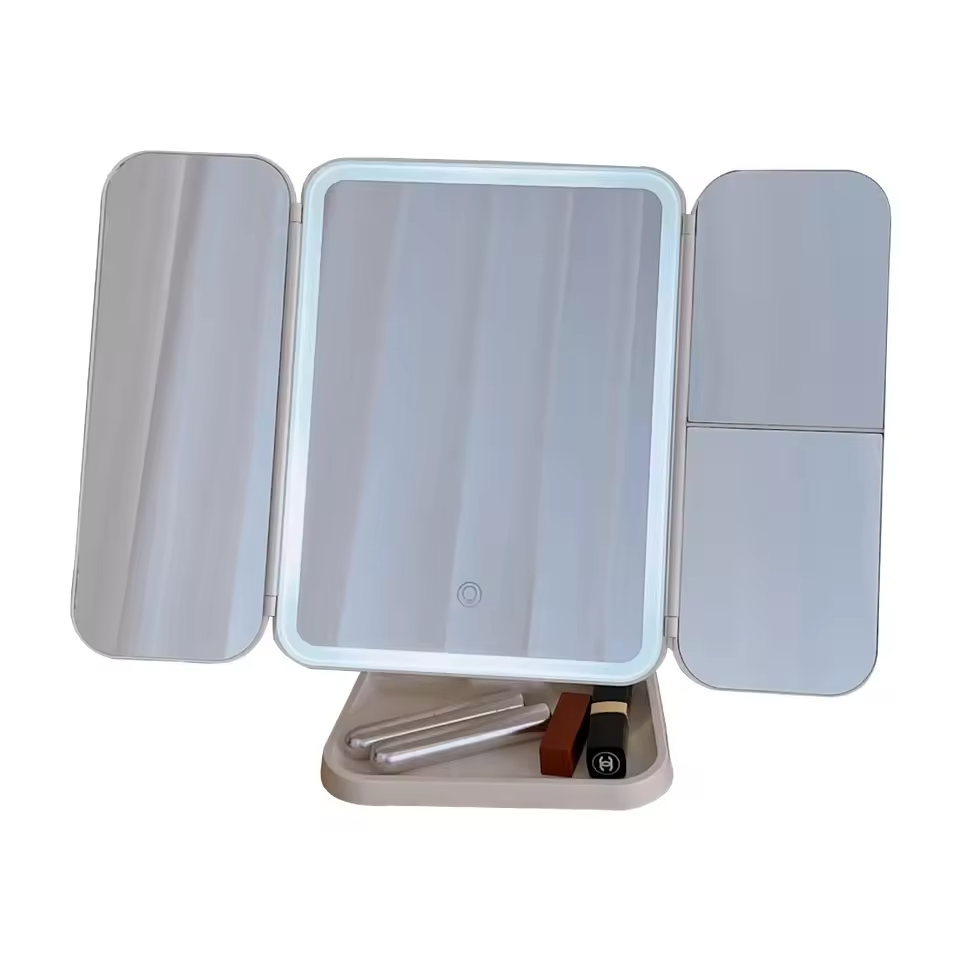 Trifold Makeup Mirror LED Lights