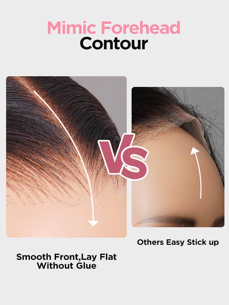 Pre-Everything Layered Cut Body Wave Black Fluffy Natural With Curtain Bangs Wear Go Wig