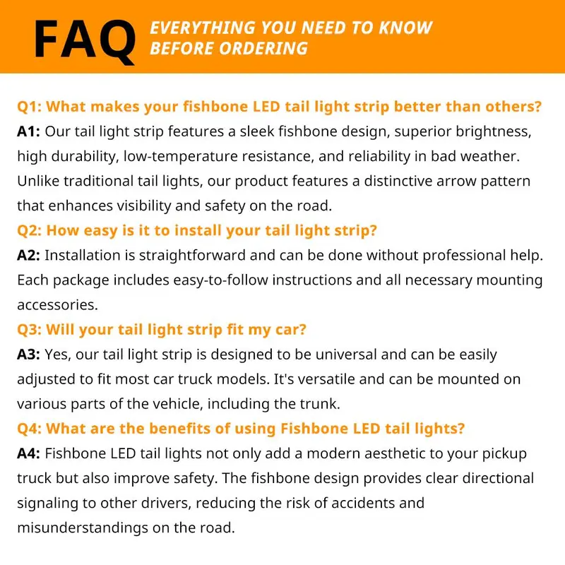 Fishbone Shaped LED Tailgate Light Bar